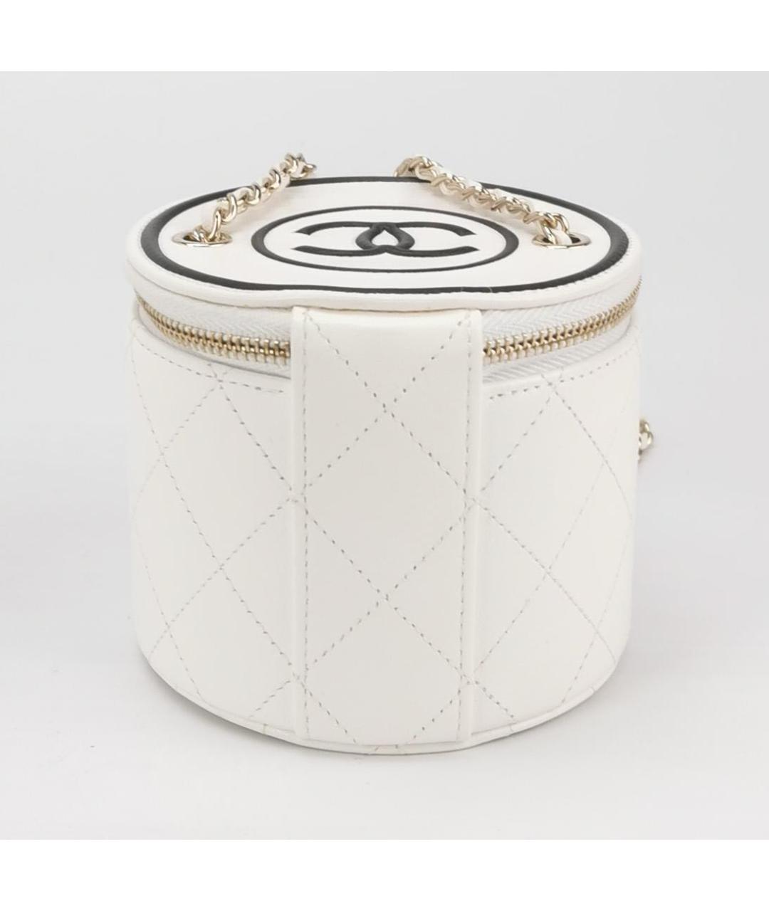 CHANEL Белая кожаная сумка через плечо, фото 4