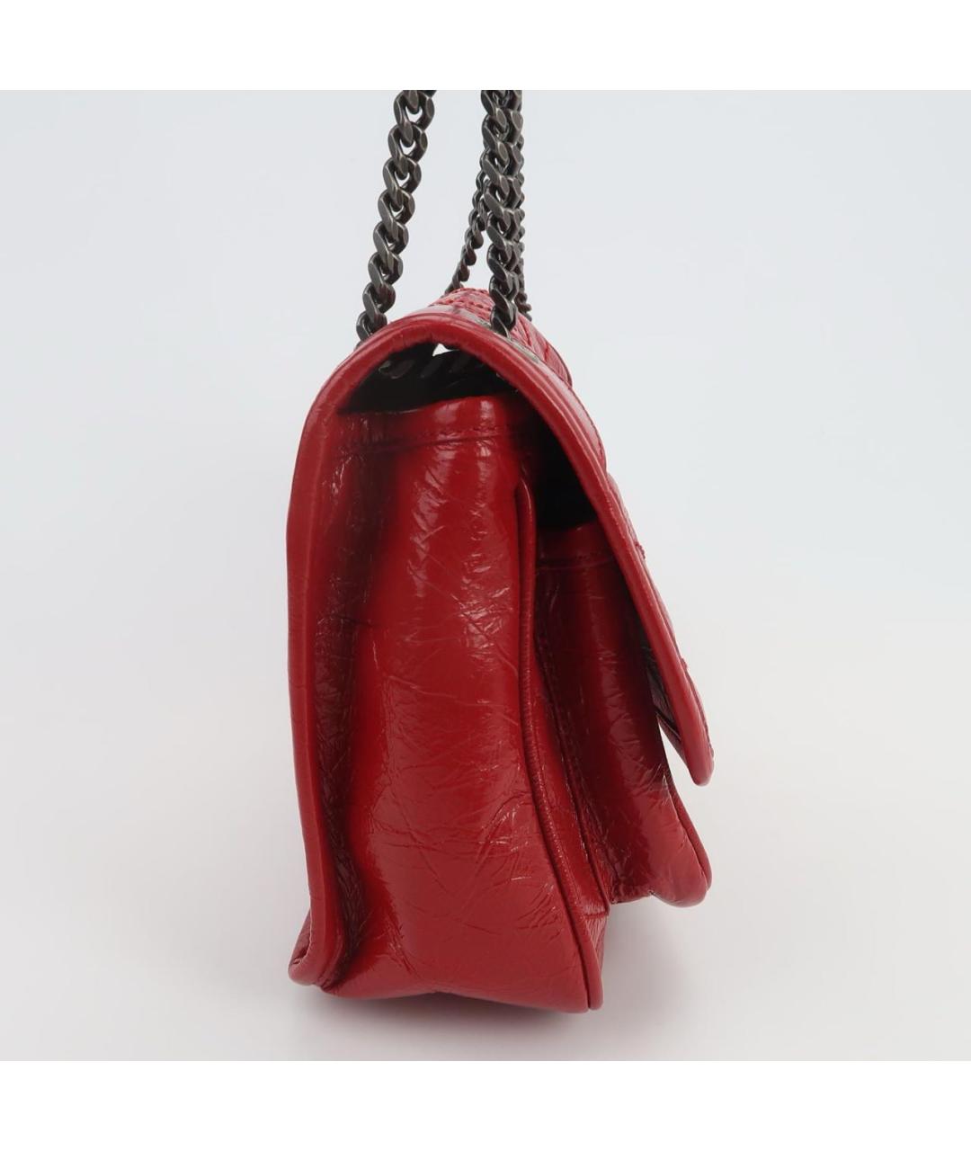 SAINT LAURENT Красная сумка через плечо из лакированной кожи, фото 3