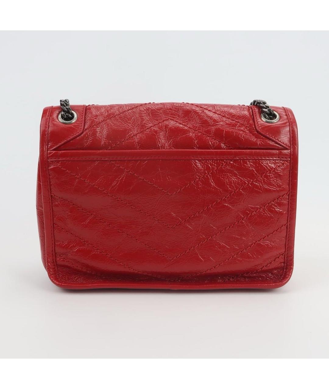 SAINT LAURENT Красная сумка через плечо из лакированной кожи, фото 4