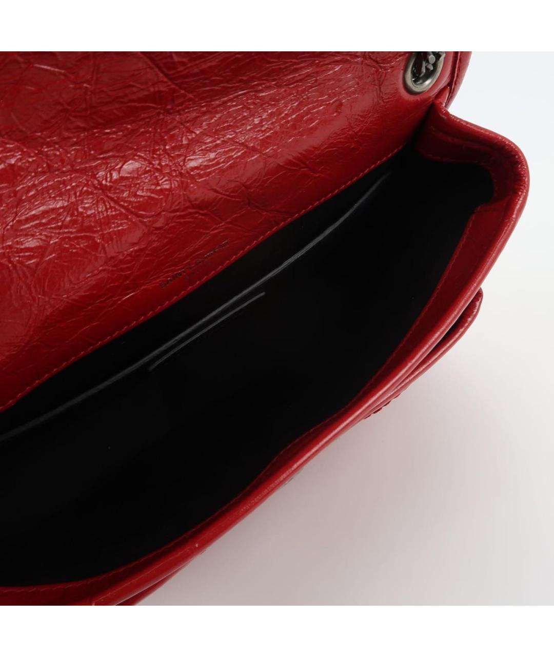 SAINT LAURENT Красная сумка через плечо из лакированной кожи, фото 6