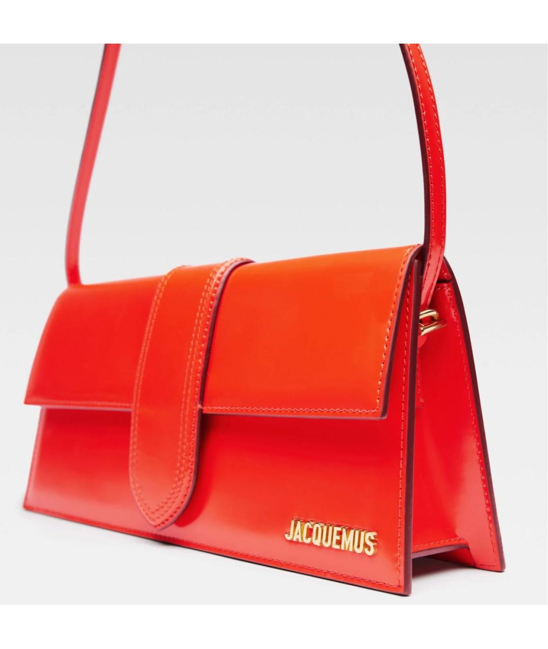 JACQUEMUS Красная кожаная сумка через плечо, фото 2