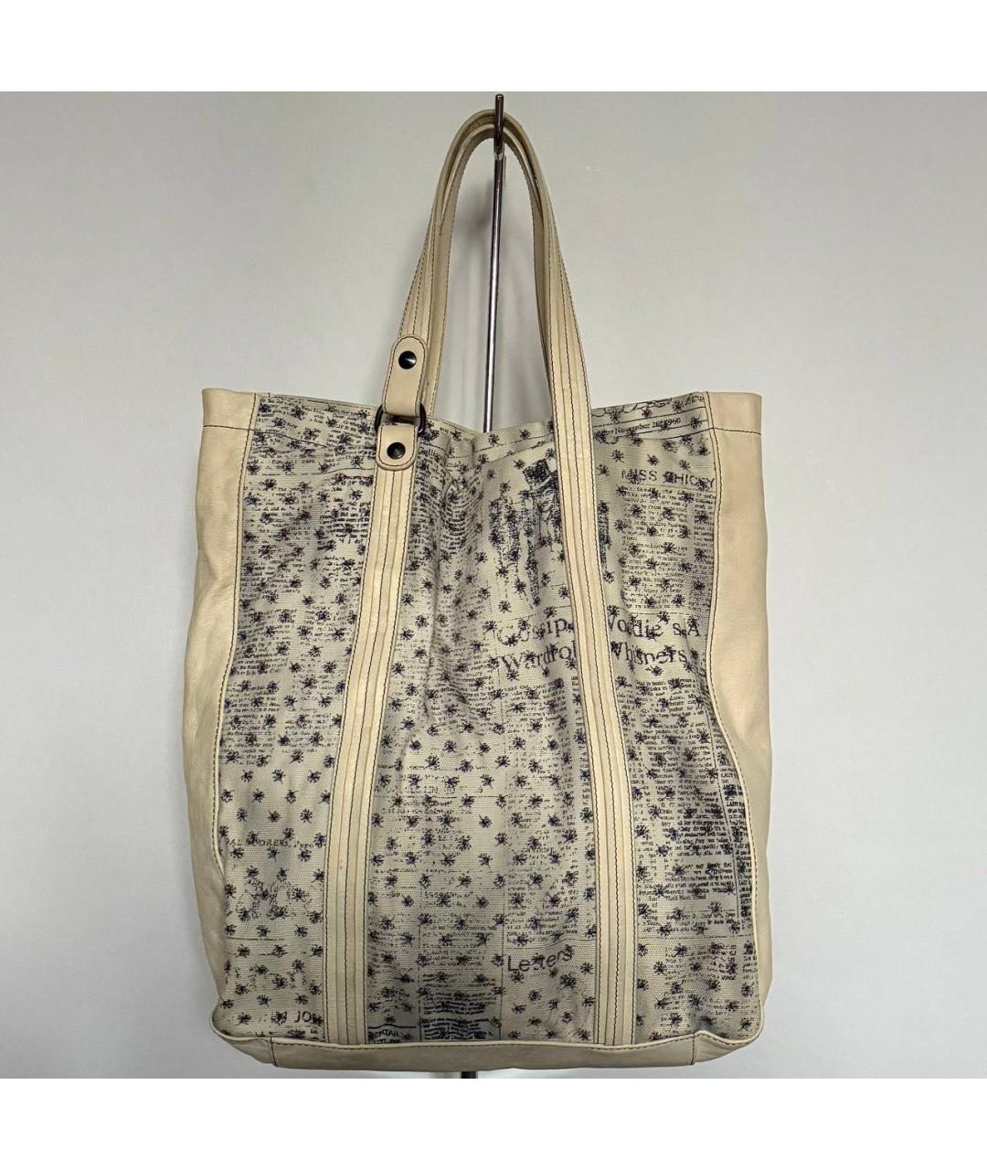 JOHN GALLIANO Бежевая кожаная сумка через плечо, фото 3