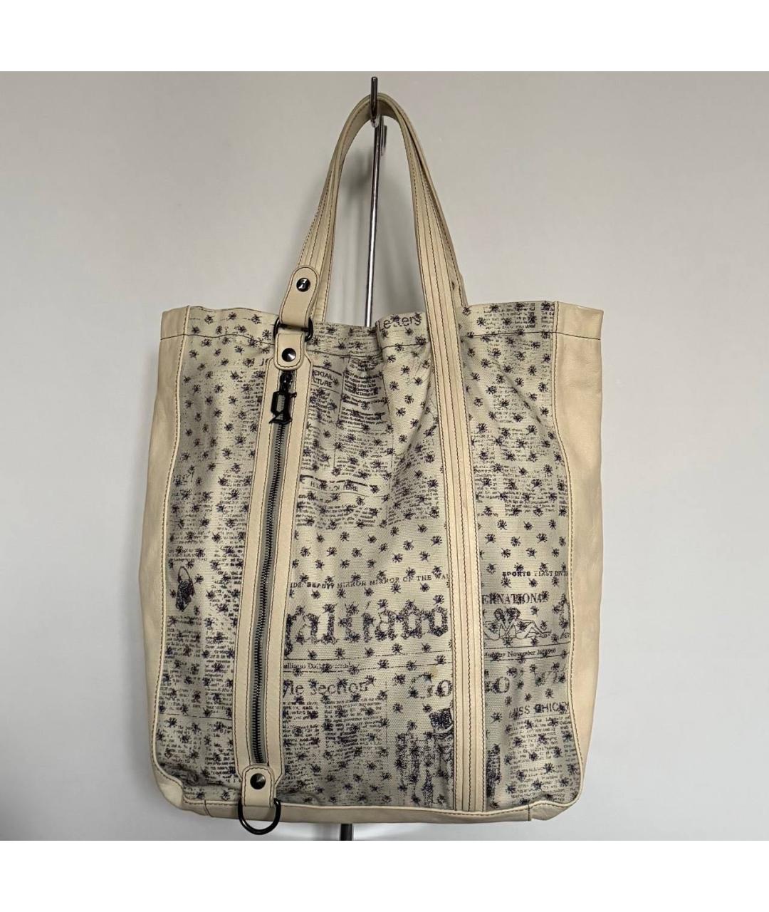 JOHN GALLIANO Бежевая кожаная сумка через плечо, фото 9