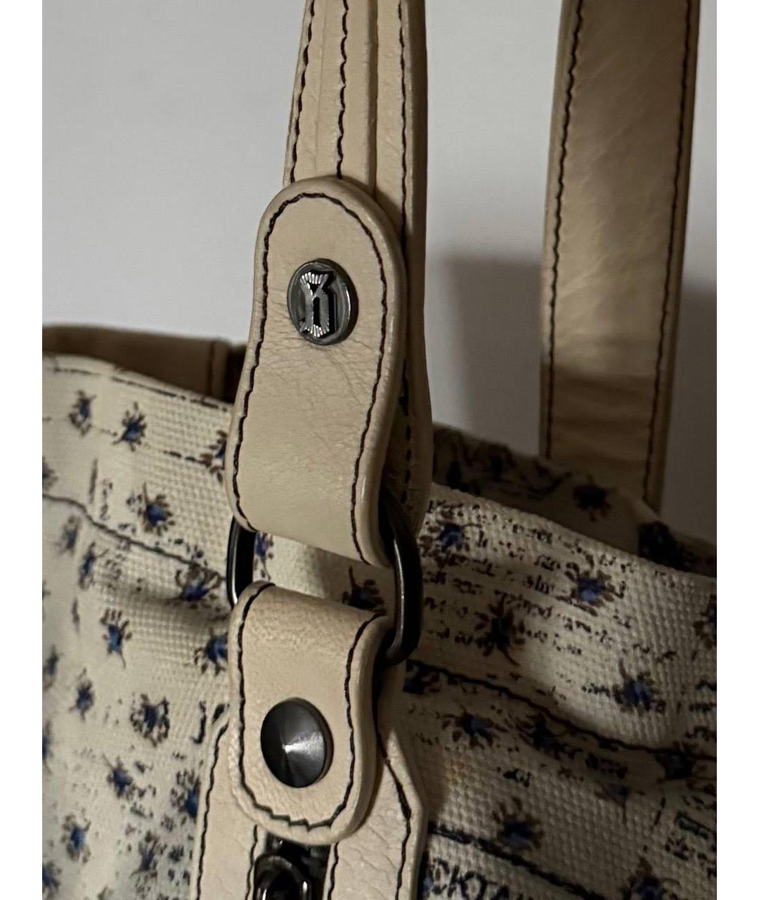 JOHN GALLIANO Бежевая кожаная сумка через плечо, фото 6