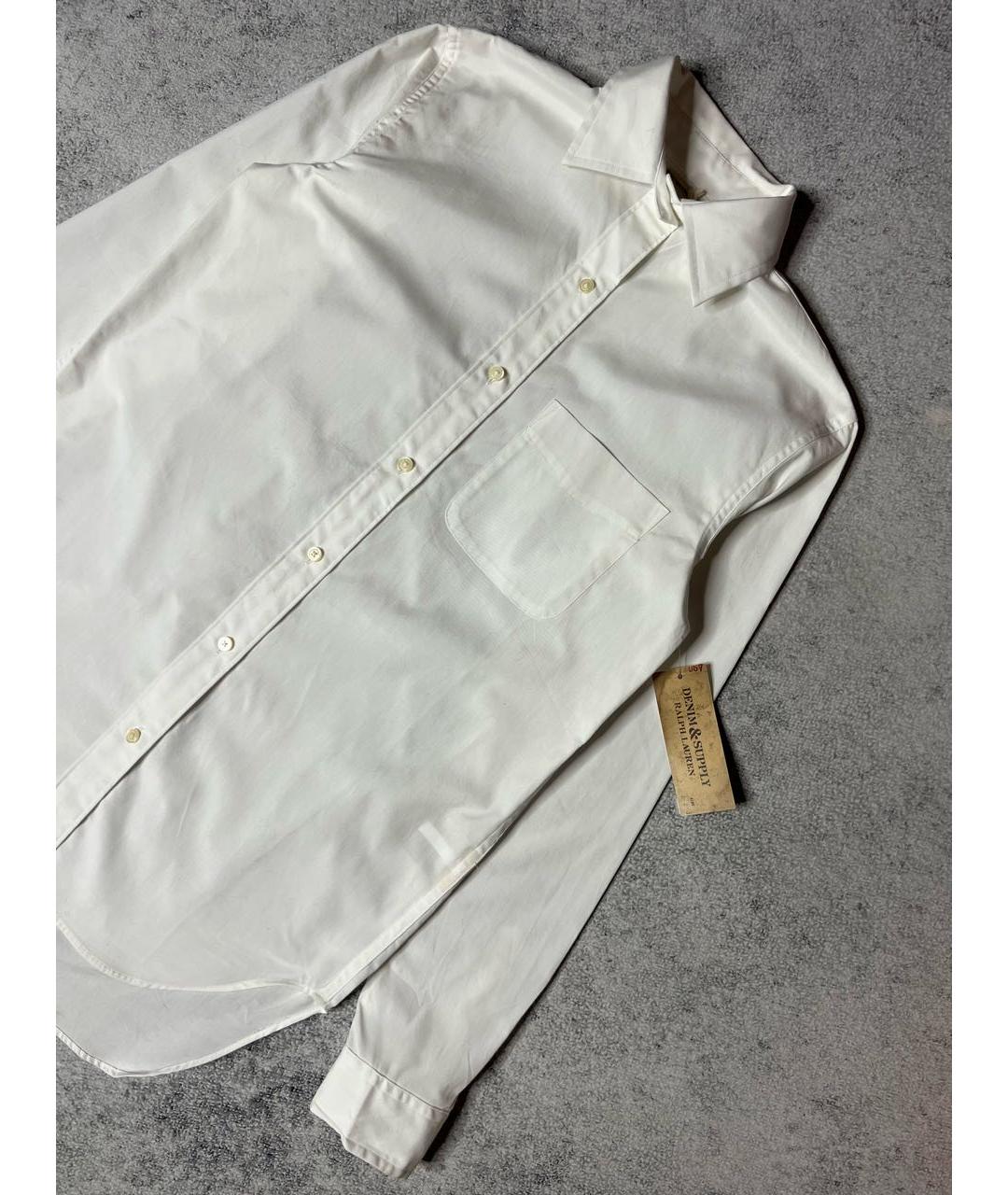 RALPH LAUREN Белая хлопковая рубашка, фото 3