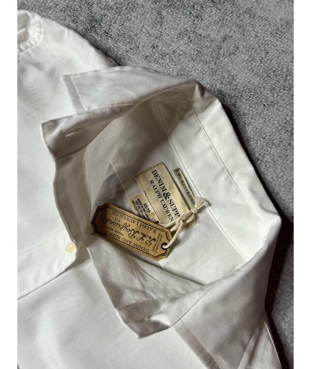 RALPH LAUREN Белая хлопковая рубашка, фото 5