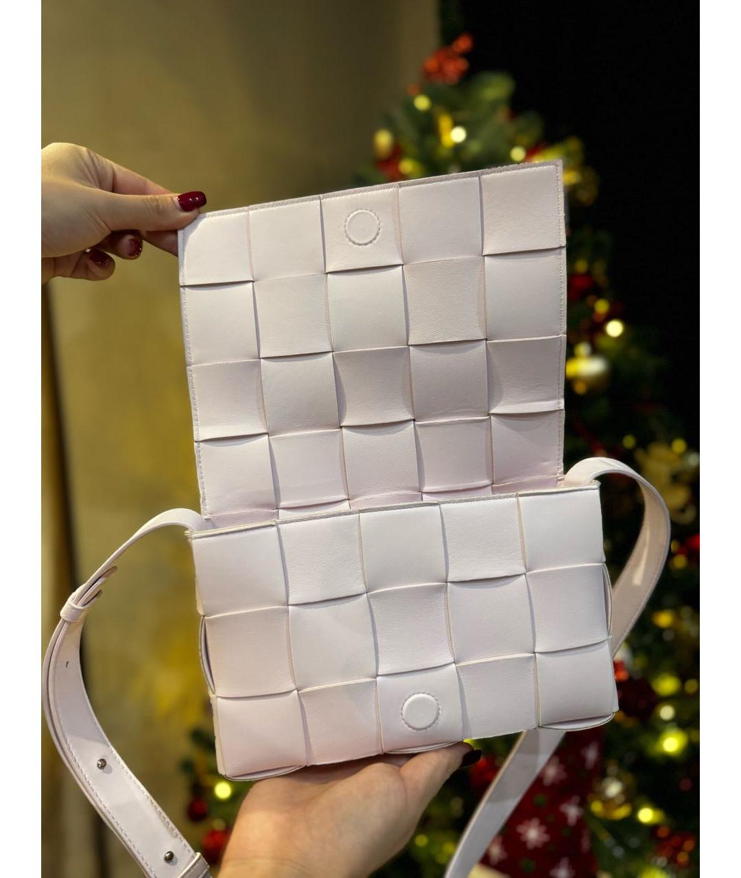 BOTTEGA VENETA Розовая кожаная сумка через плечо, фото 3