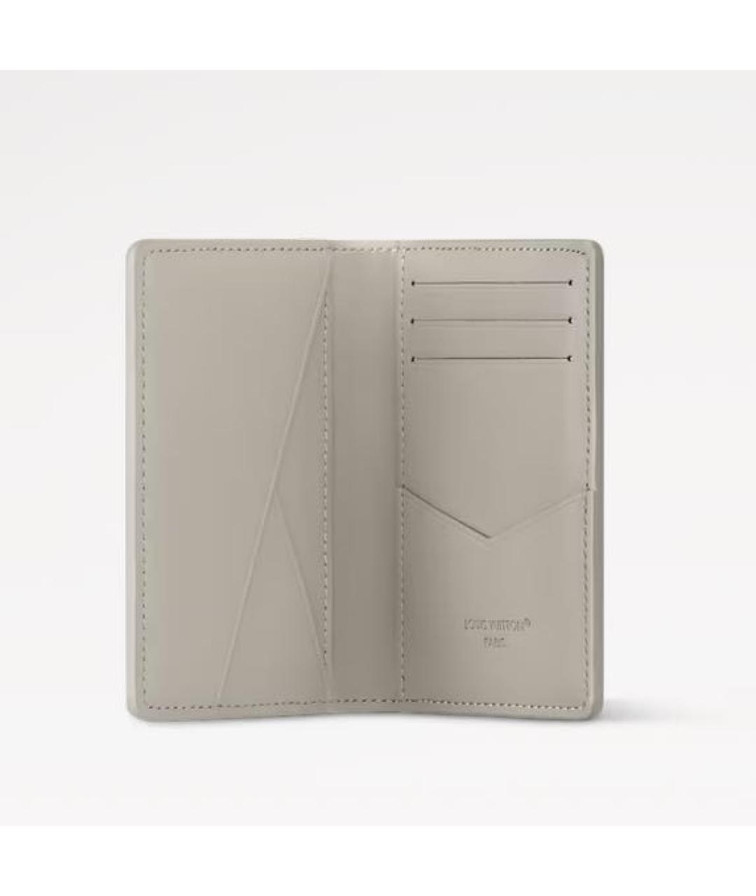LOUIS VUITTON Серый кожаный кардхолдер, фото 3