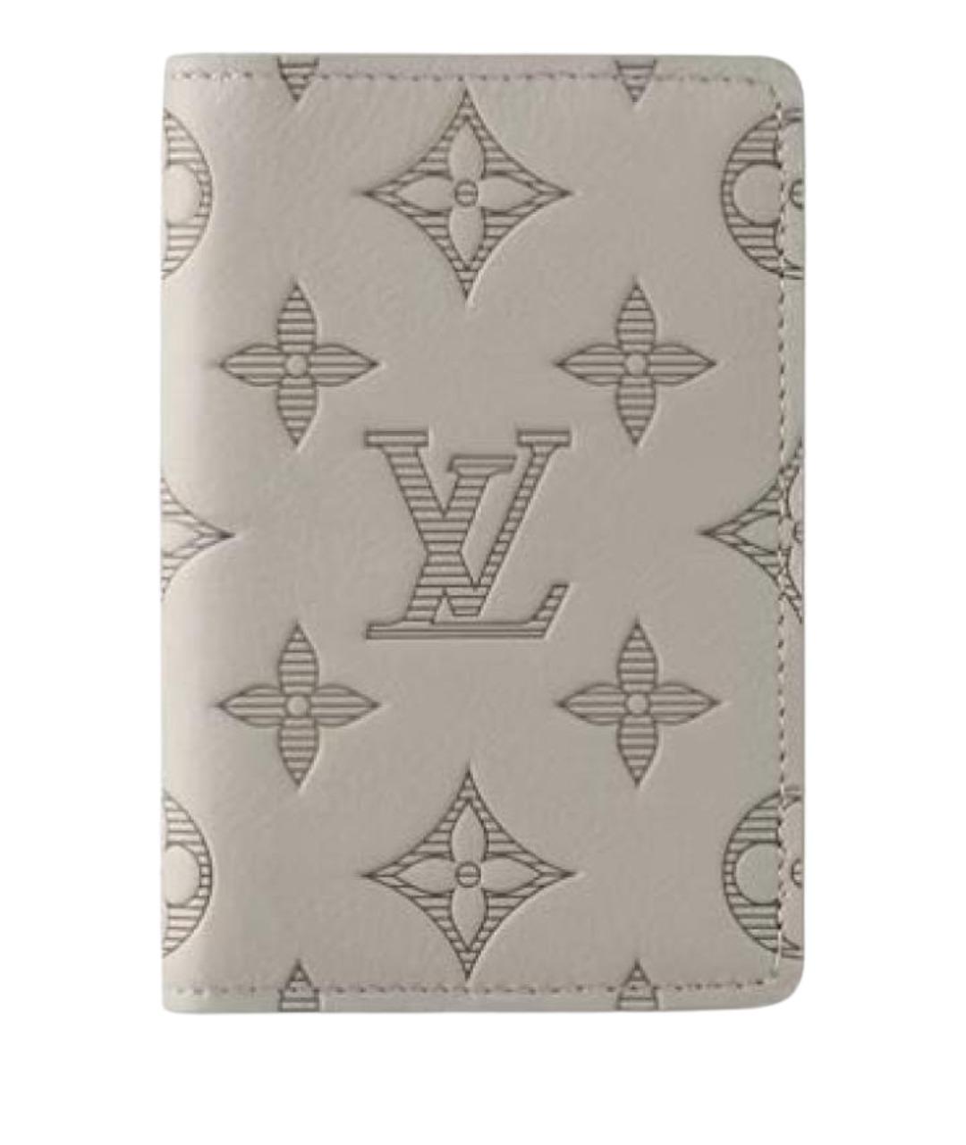 LOUIS VUITTON Серый кожаный кардхолдер, фото 1