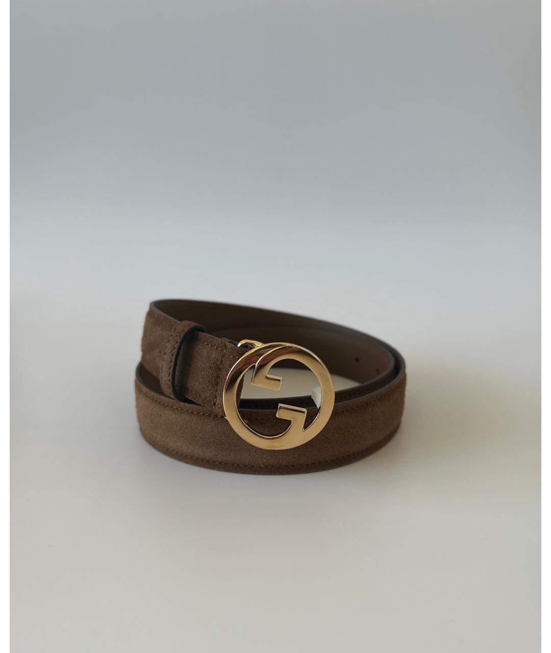 GUCCI Коричневый замшевый ремень, фото 5
