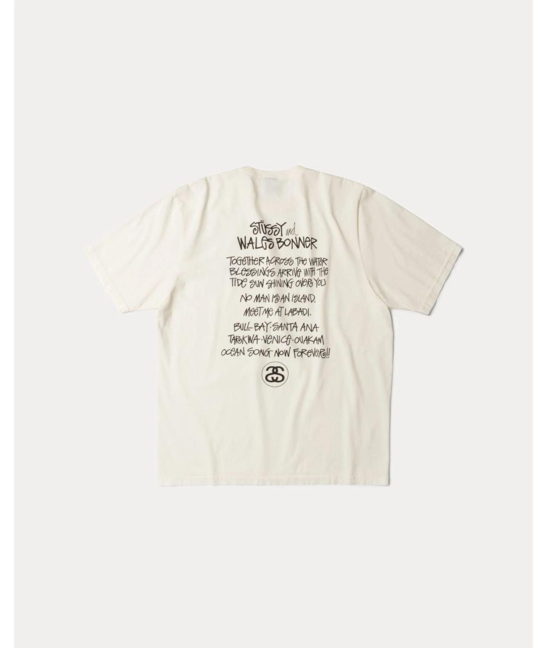 STUSSY Белая хлопковая футболка, фото 6
