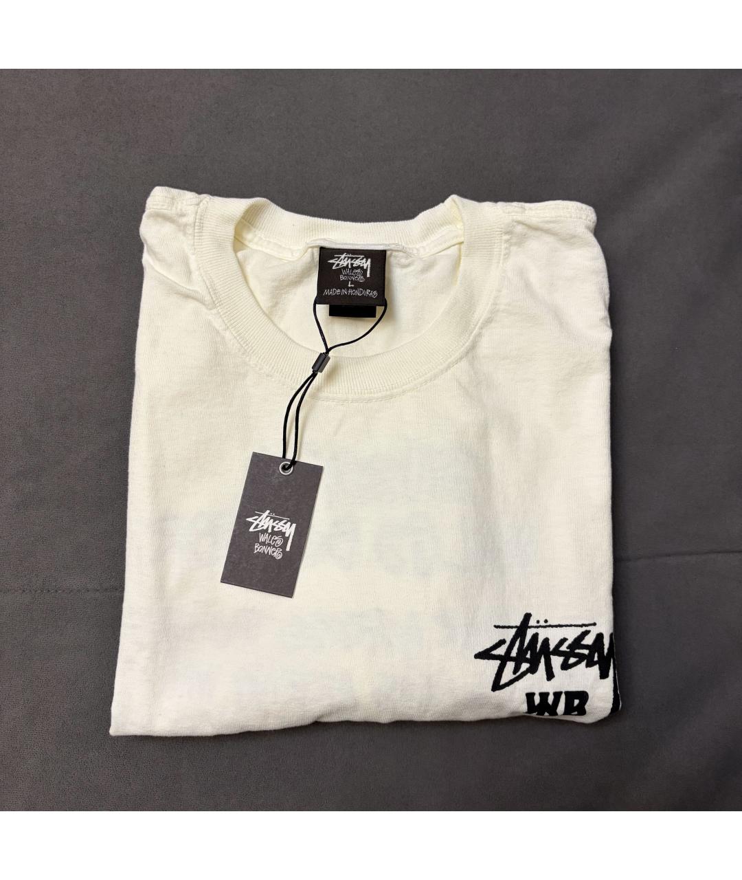 STUSSY Белая хлопковая футболка, фото 3