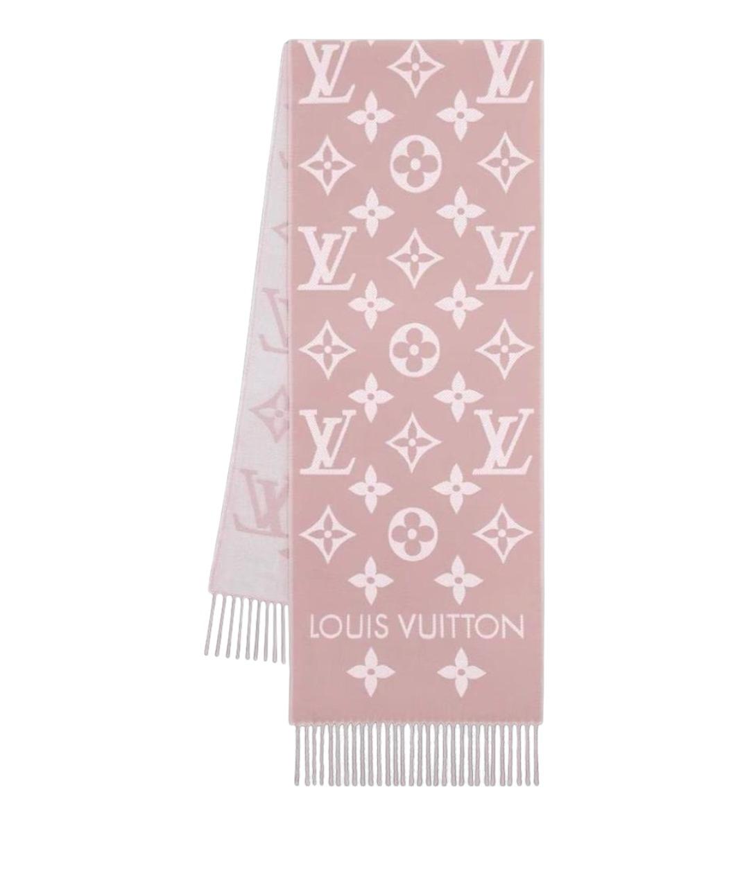 LOUIS VUITTON Розовый шерстяной шарф, фото 1