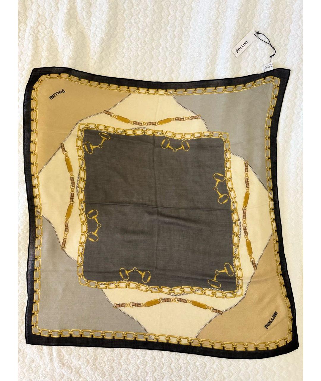 POLLINI Бежевый шерстяной платок, фото 2