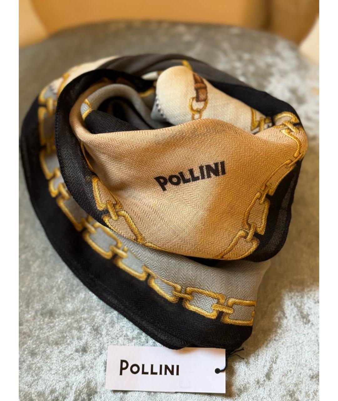 POLLINI Бежевый шерстяной платок, фото 5