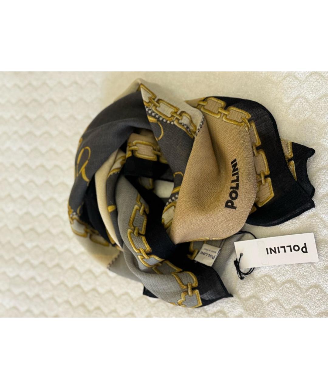 POLLINI Бежевый шерстяной платок, фото 3