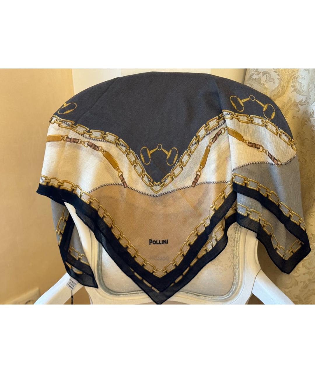 POLLINI Бежевый шерстяной платок, фото 4