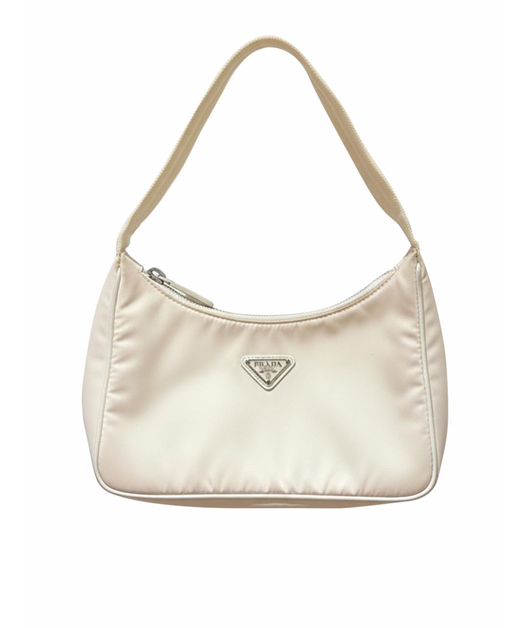 PRADA Белая тканевая сумка с короткими ручками, фото 1