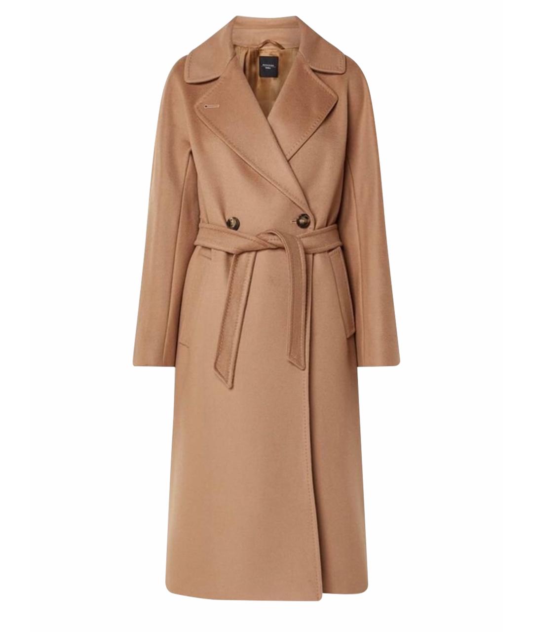 WEEKEND MAX MARA Коричневое шерстяное пальто, фото 1