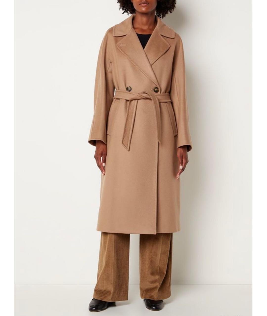 WEEKEND MAX MARA Коричневое шерстяное пальто, фото 2