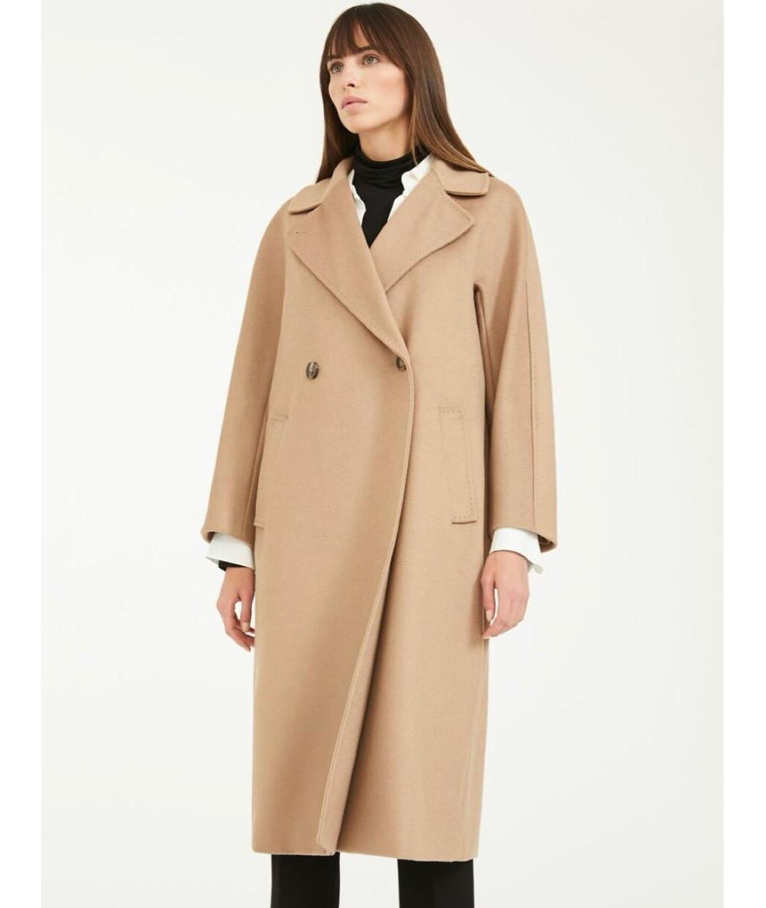 WEEKEND MAX MARA Коричневое шерстяное пальто, фото 3