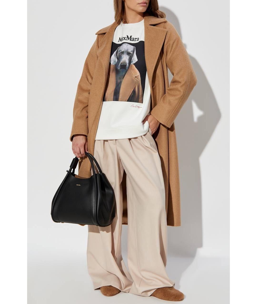 WEEKEND MAX MARA Коричневое шерстяное пальто, фото 4