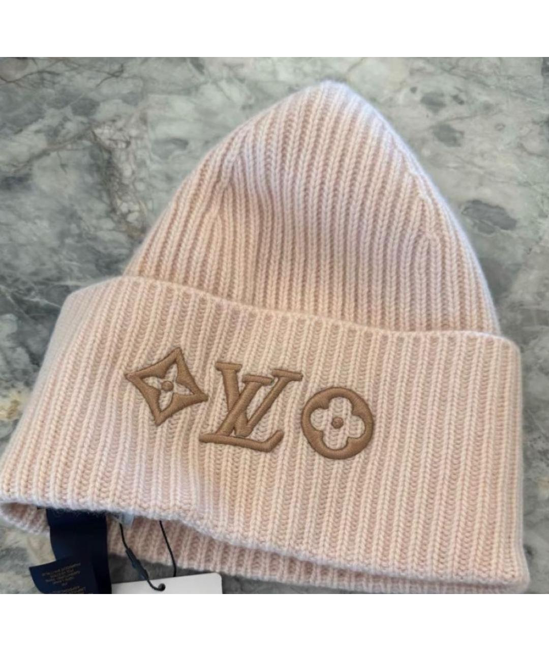 LOUIS VUITTON Розовая шерстяная шапка, фото 5