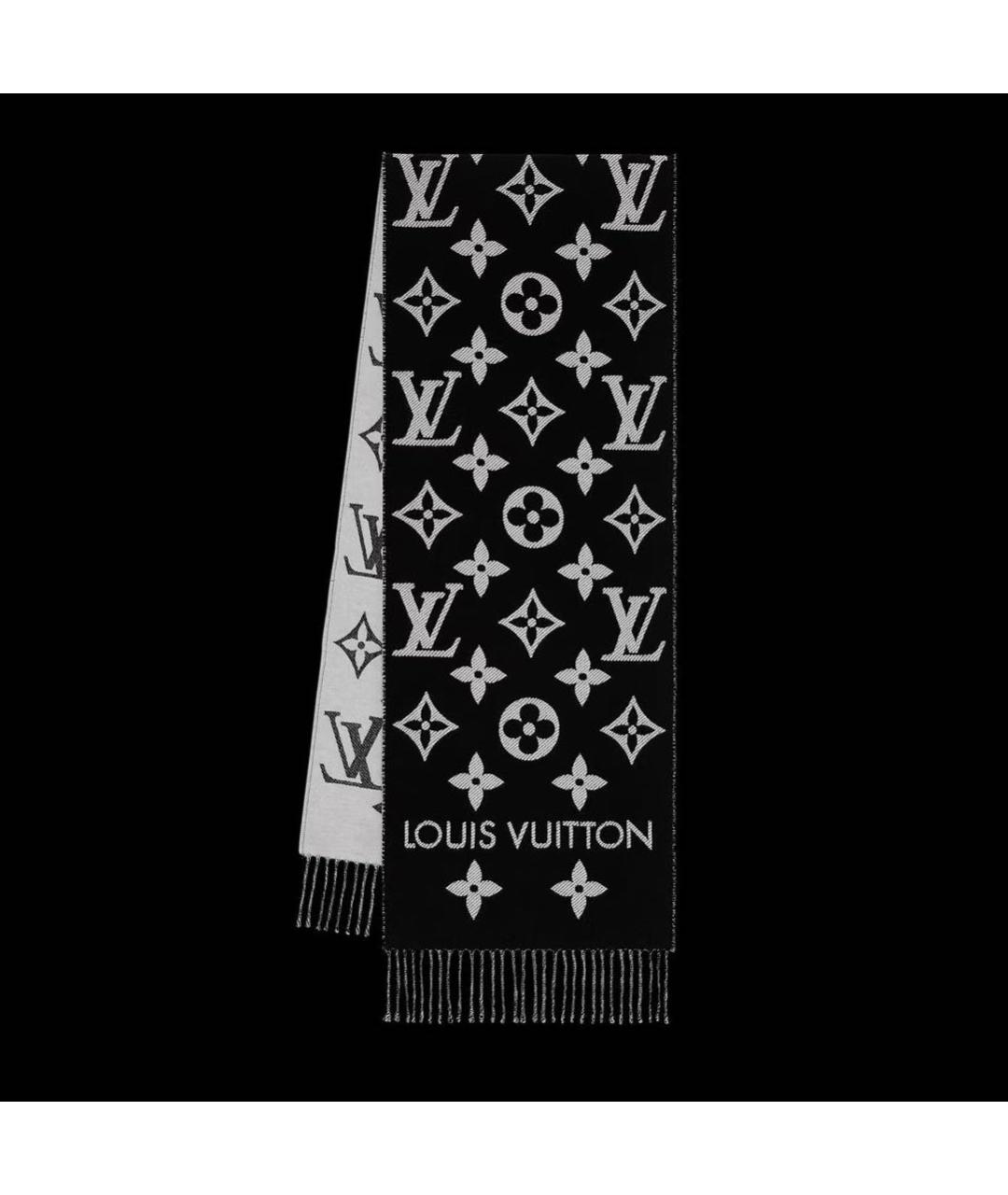 LOUIS VUITTON Черный шарф, фото 8