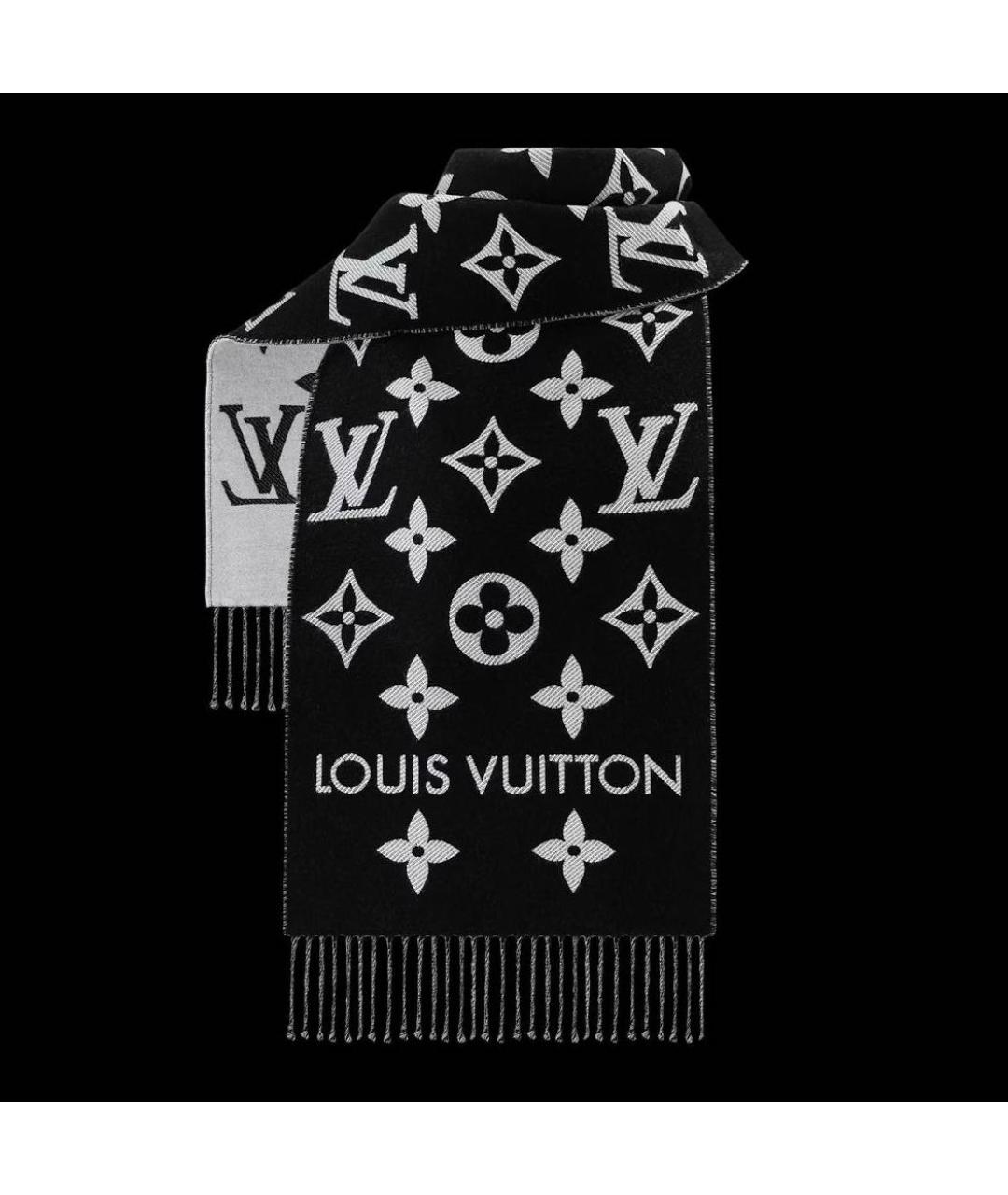 LOUIS VUITTON Черный шарф, фото 3