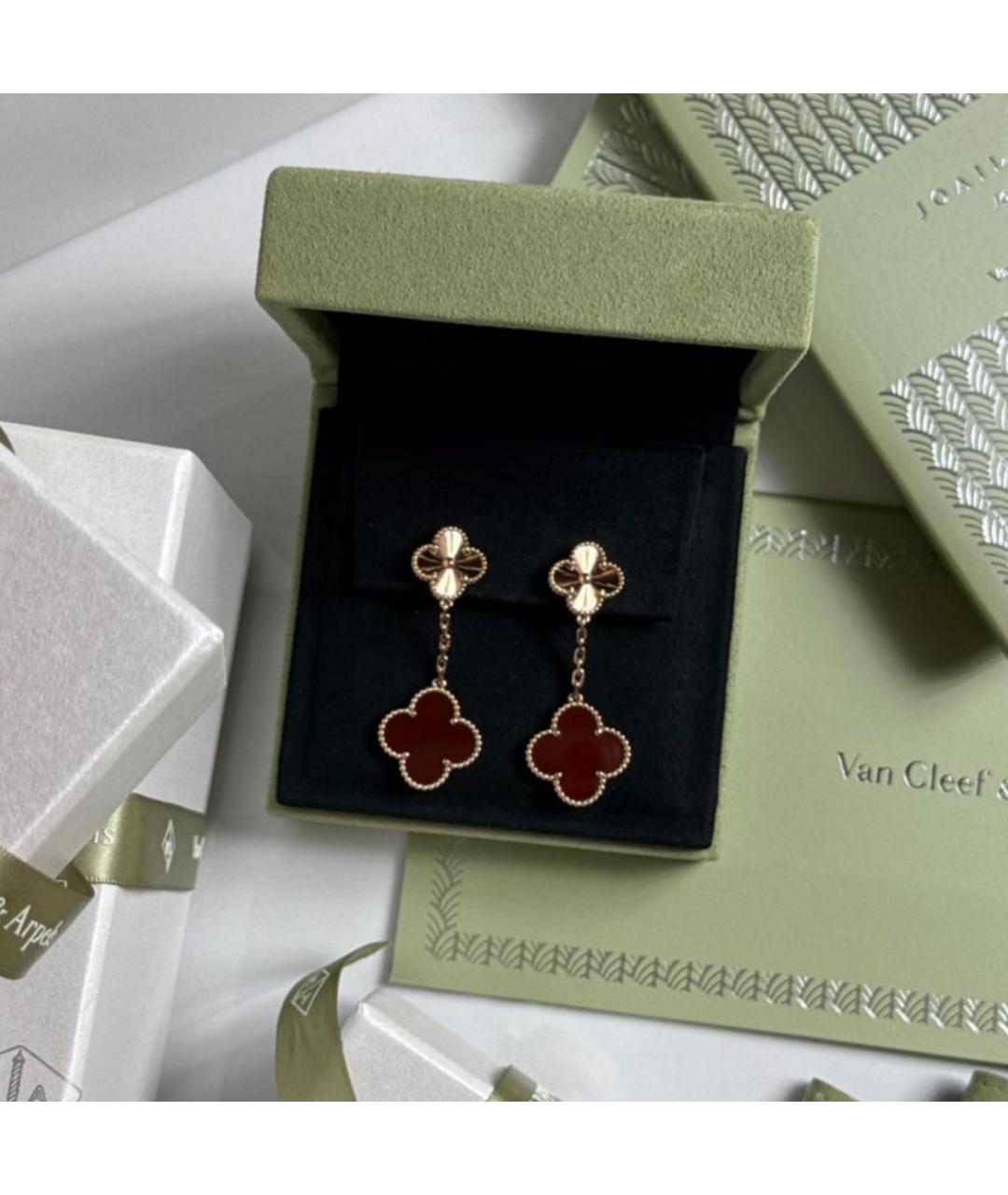 VAN CLEEF & ARPELS Бордовые серьги из розового золота, фото 3