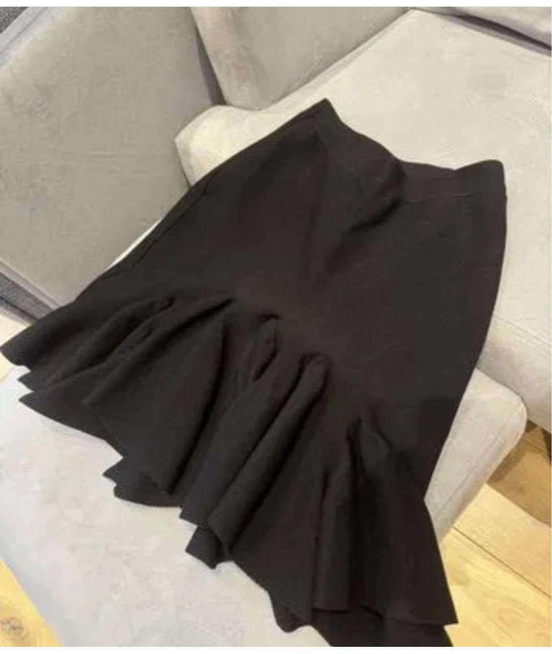 BOTTEGA VENETA Черная шерстяная юбка миди, фото 2