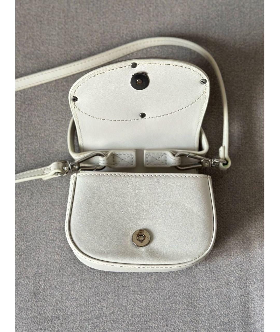 DIESEL Белая кожаная сумка с короткими ручками, фото 6