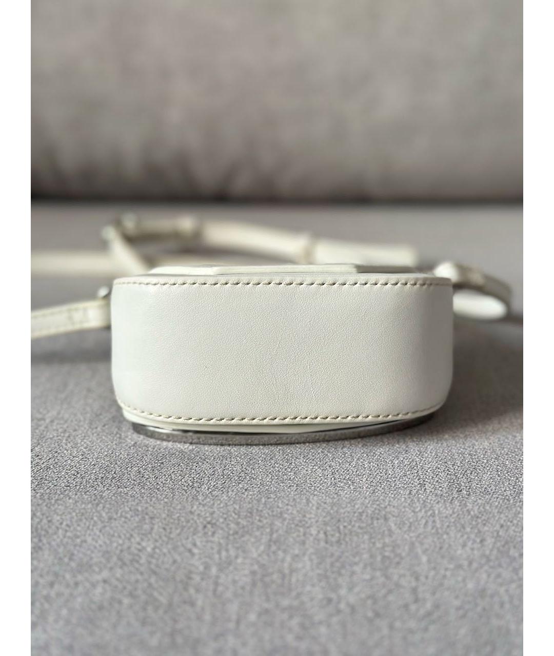 DIESEL Белая кожаная сумка с короткими ручками, фото 5