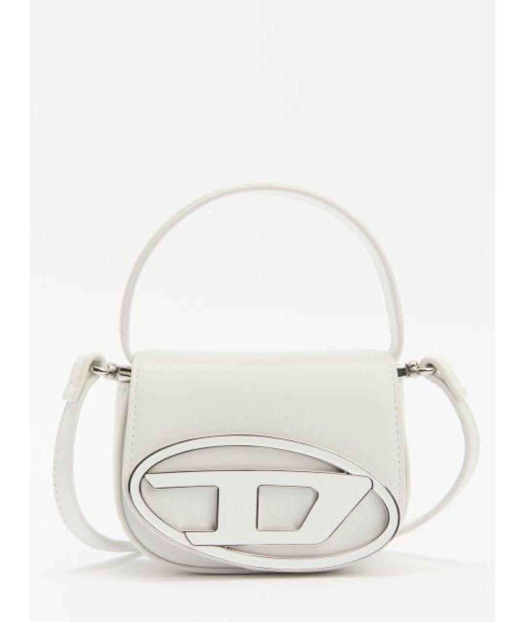 DIESEL Белая кожаная сумка с короткими ручками, фото 8