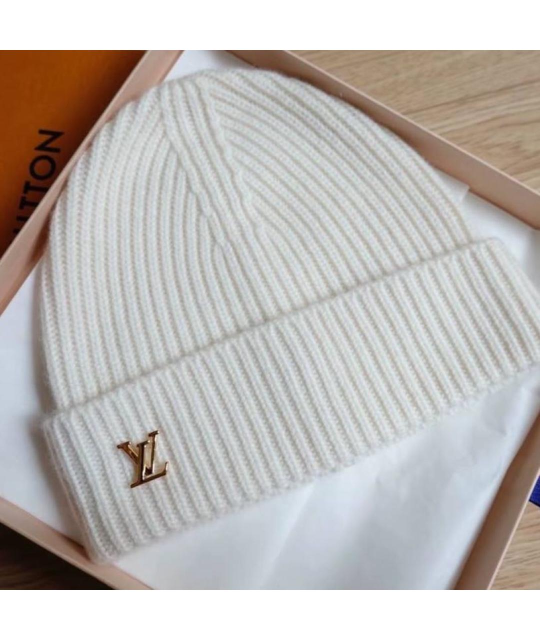 LOUIS VUITTON Белая кашемировая шапка, фото 7