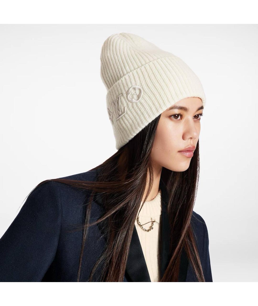 LOUIS VUITTON Белая шерстяная шапка, фото 6