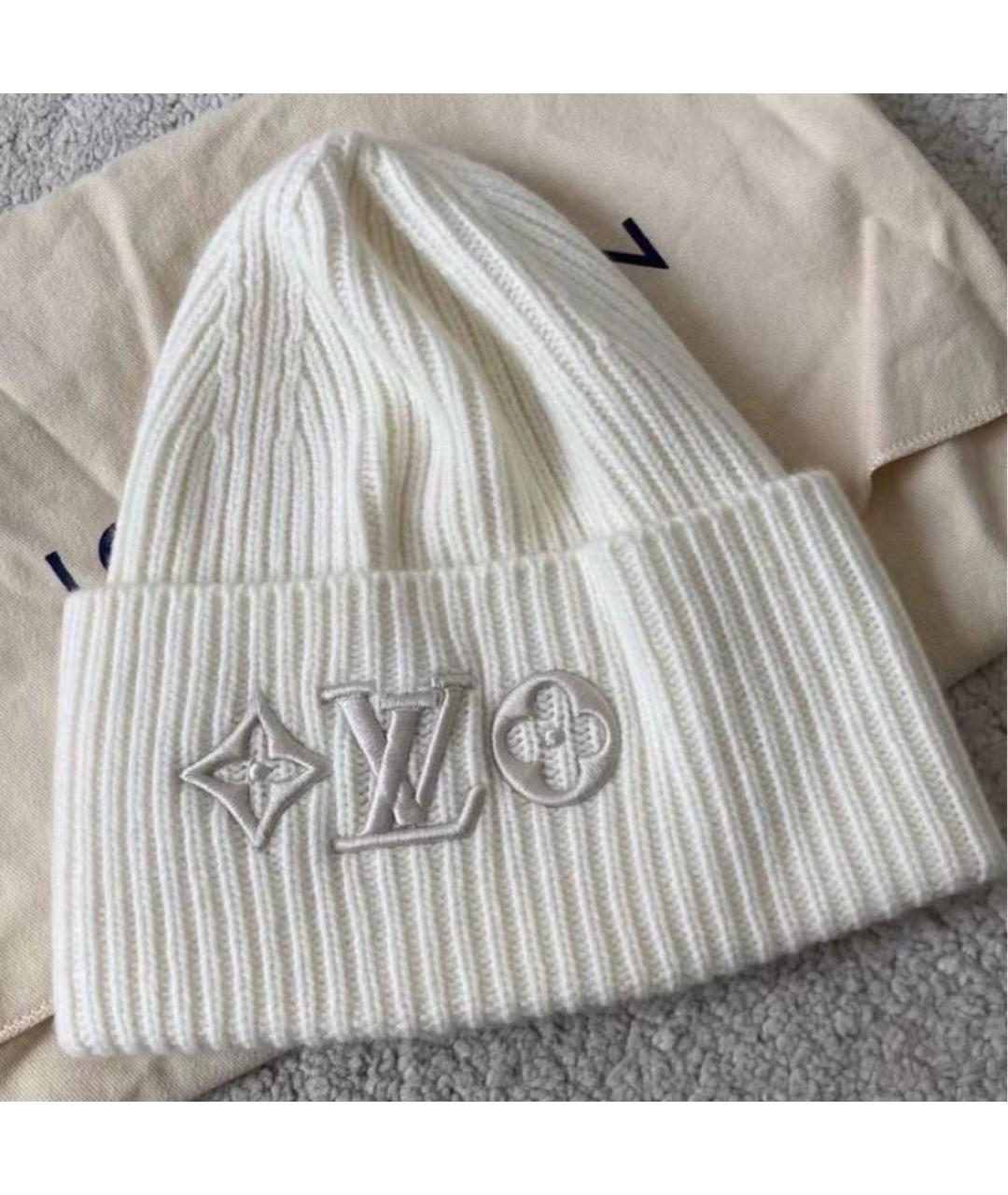 LOUIS VUITTON Белая шерстяная шапка, фото 7