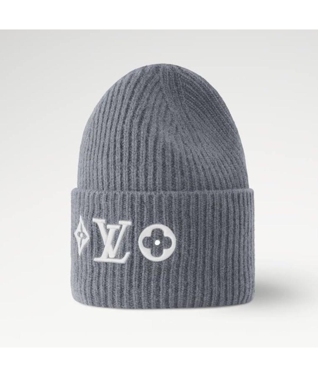 LOUIS VUITTON Серая шерстяная шапка, фото 4