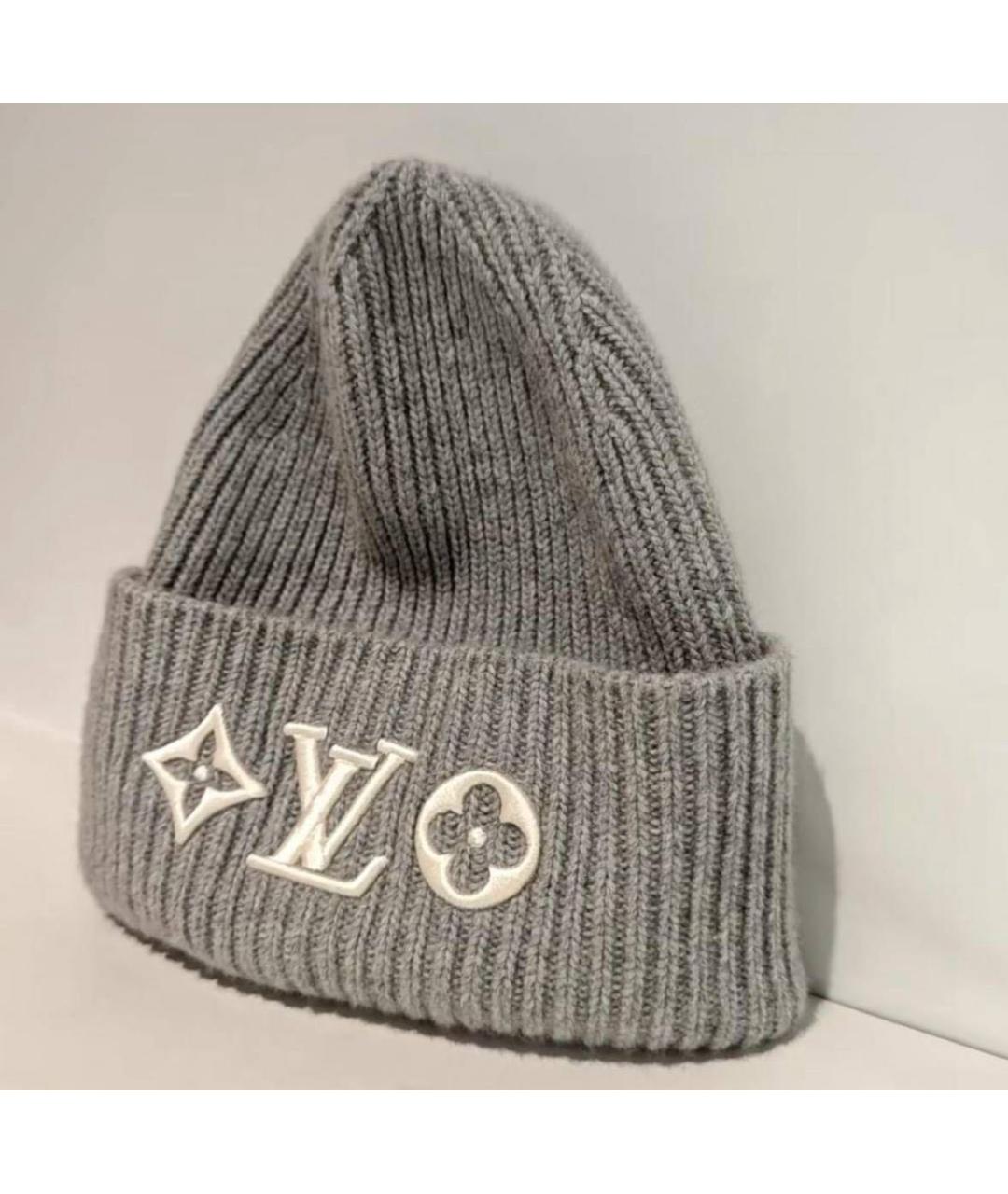 LOUIS VUITTON Серая шерстяная шапка, фото 3
