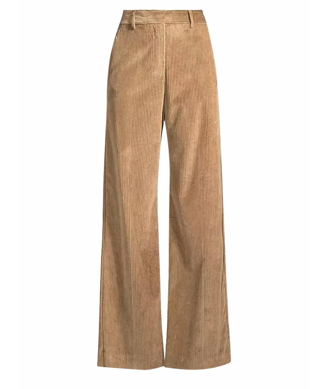 WEEKEND MAX MARA Коричневые хлопковые брюки широкие, фото 1