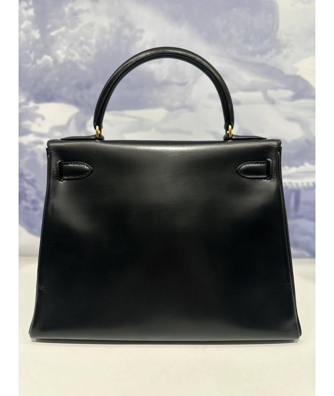 HERMES Черная кожаная сумка тоут, фото 2