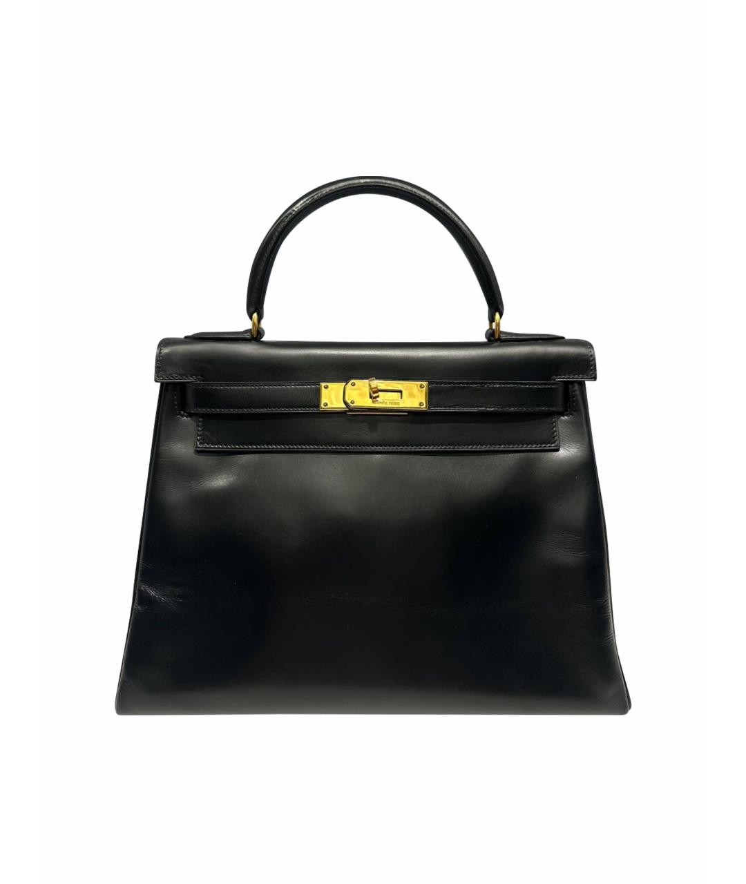 HERMES Черная кожаная сумка тоут, фото 1
