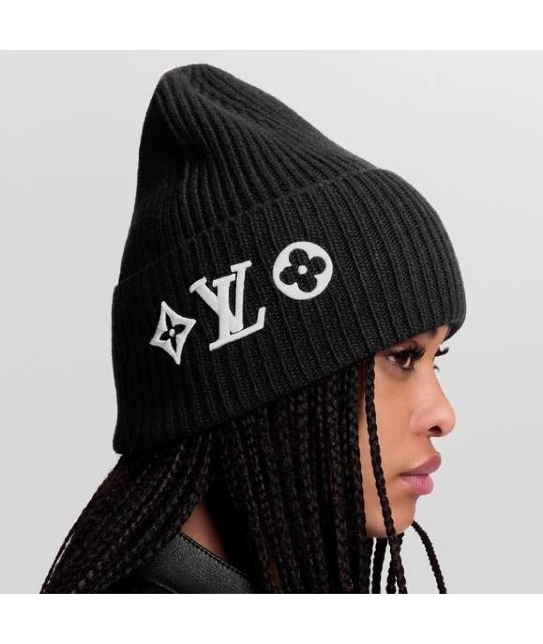 LOUIS VUITTON Черная шерстяная шапка, фото 3