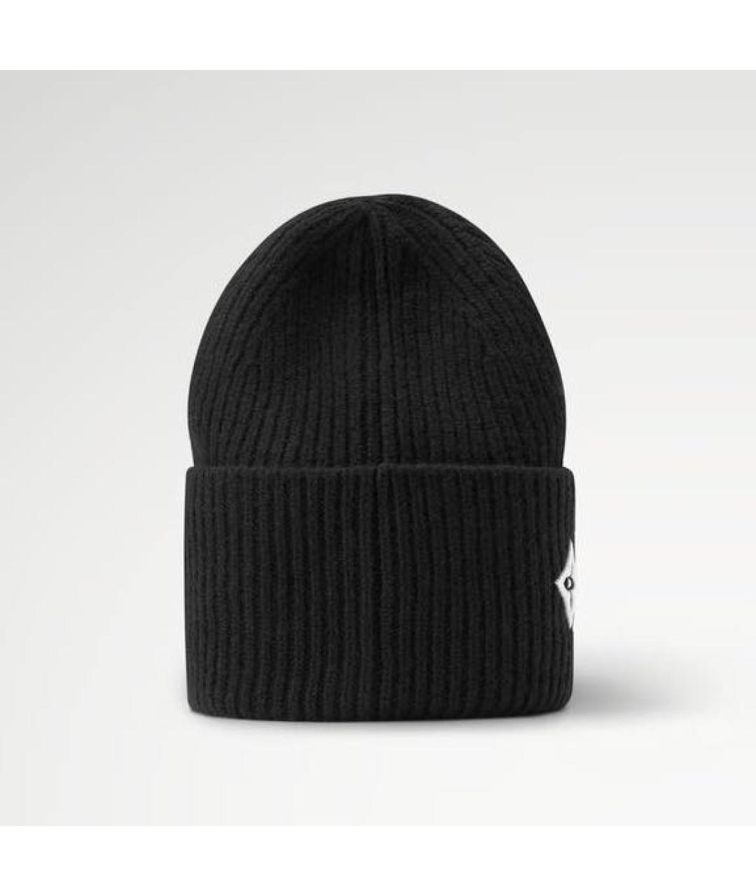 LOUIS VUITTON Черная шерстяная шапка, фото 2