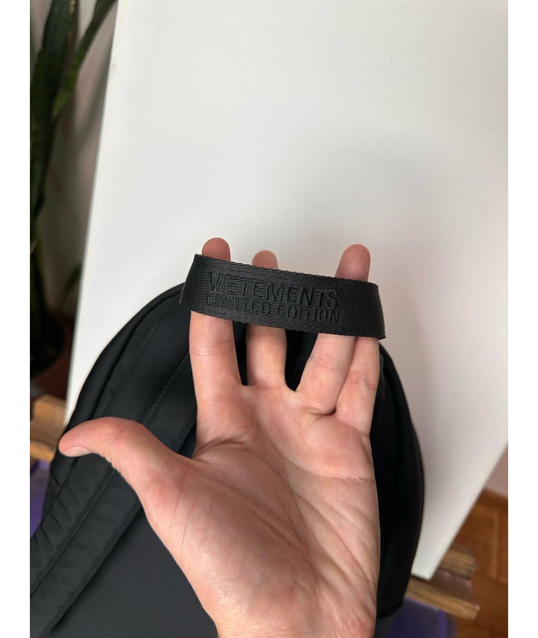 VETEMENTS Черный тканевый рюкзак, фото 4