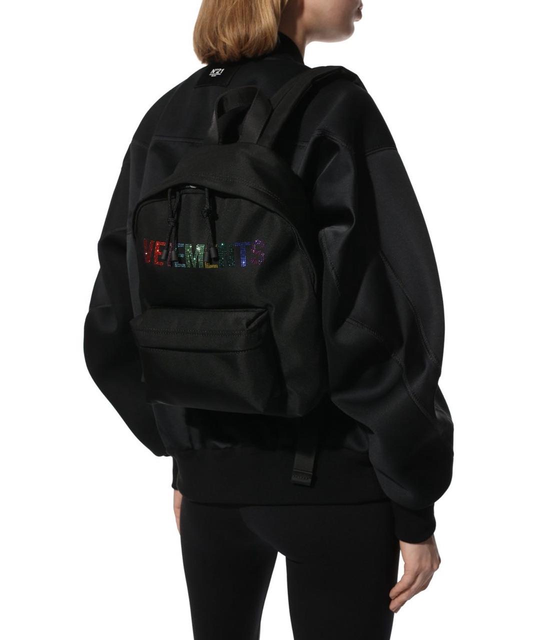 VETEMENTS Черный тканевый рюкзак, фото 7