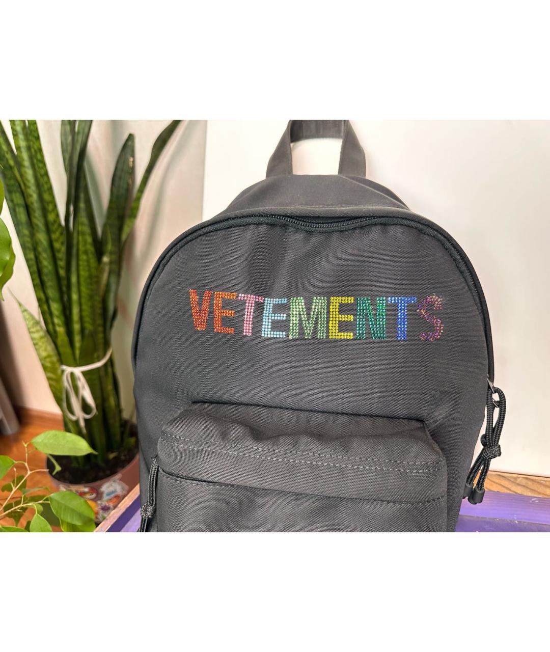 VETEMENTS Черный тканевый рюкзак, фото 2