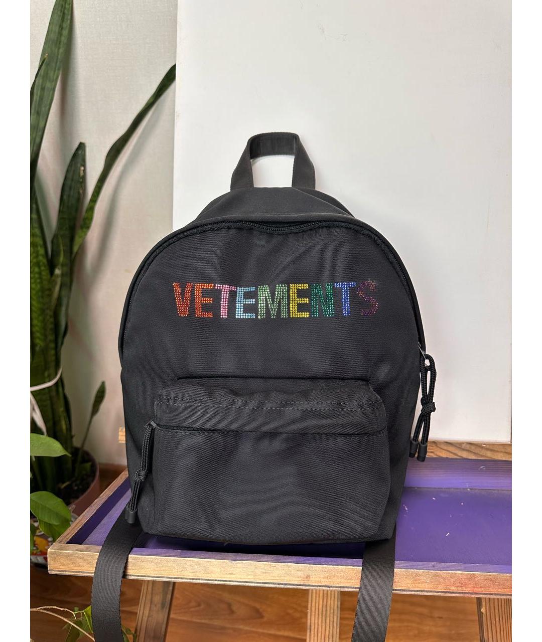 VETEMENTS Черный тканевый рюкзак, фото 9