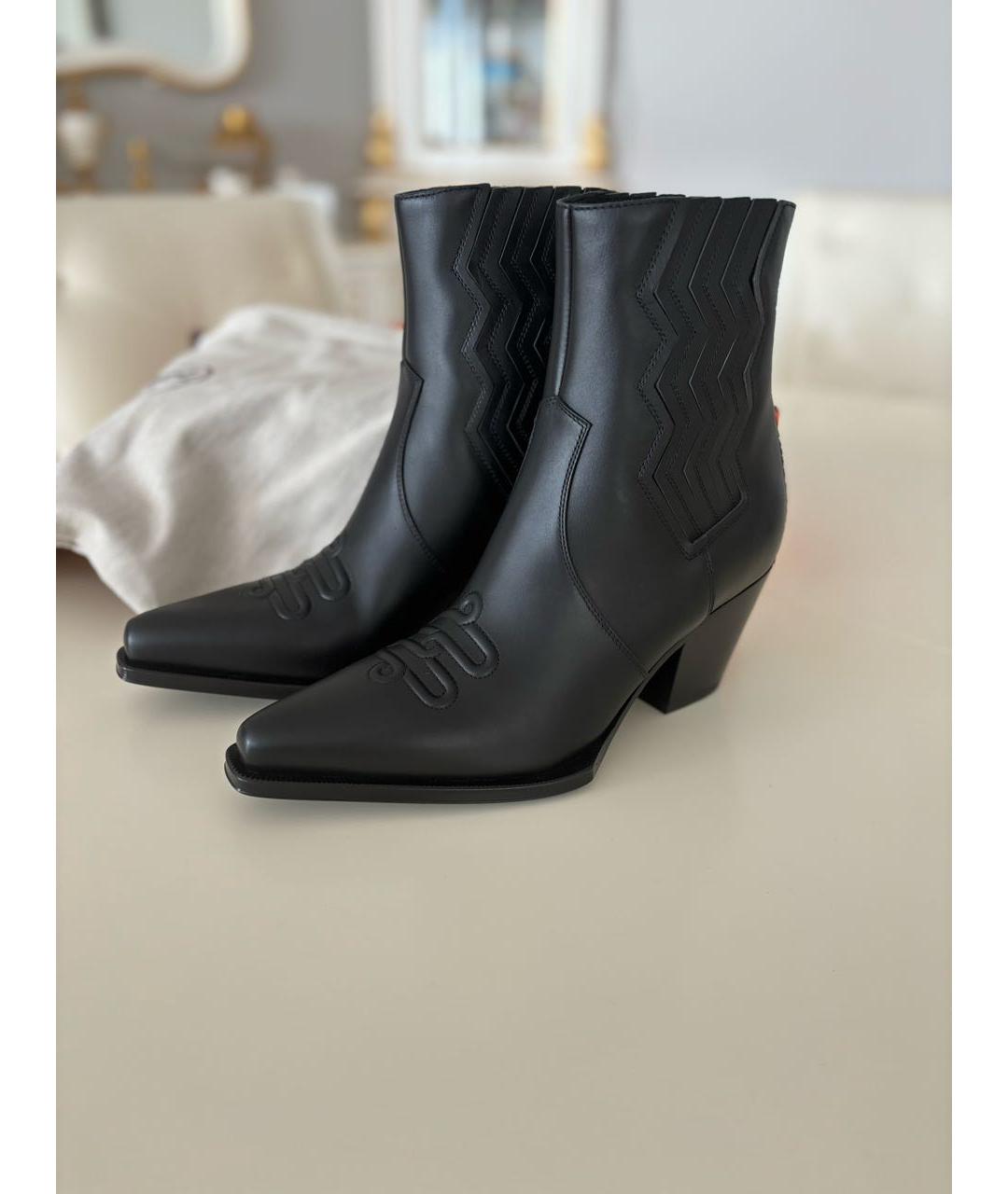 HERMES Черные кожаные ботильоны, фото 8