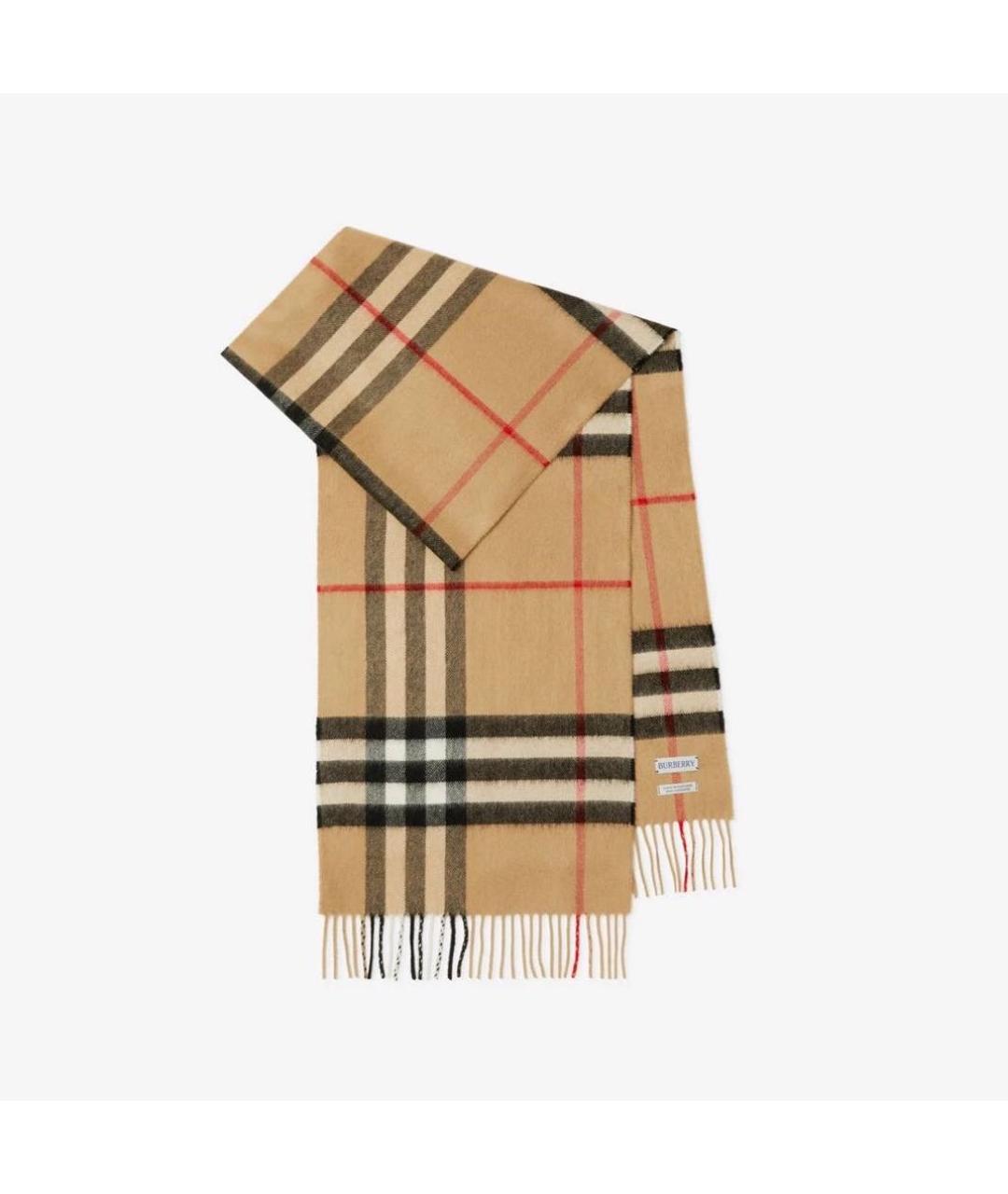 BURBERRY Бежевый кашемировый шарф, фото 4